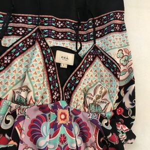 Eci NY Printed Silk Slip Dress